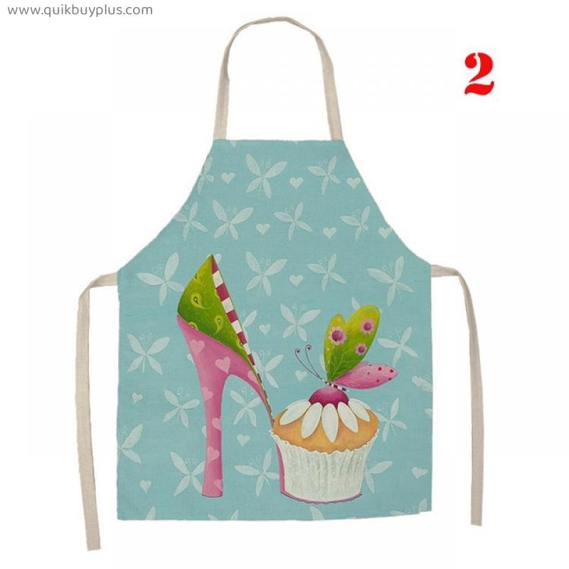 Home Cake Donut Pattern Printed Kitchen Apron for Woman Sleeveless Linen Aprons for Cooking Home Cleaning Tool Aprons for Women