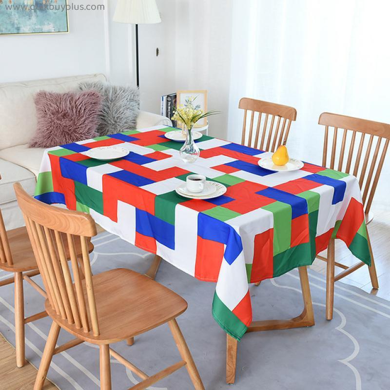 Home Decor Geometric Printed Coffee Table Desk Table Cloth Waterproof Rectangular Tablecloths Wedding Decoration