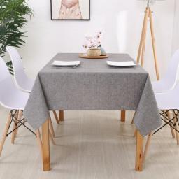Home Decorative Table Cloth Rectangular Tablecloths Dining Table Cover Solid Color Cotton Linen Tablecloth Dining Table Cover