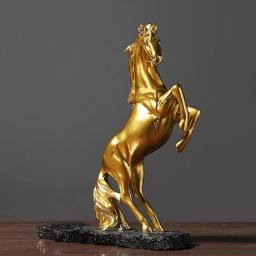 Horse-shaped Sculptures Wine Bottle Holder Gold Premium Resin Design Sturdy Sculptures Wine Rack Kitchen Decoration