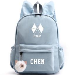 Hot EXO Regular 6 Six Series Rabbit Ears Shoulder Bag Korean Middle School Students Large Capacity Bag Outdoor Travel Backpack
