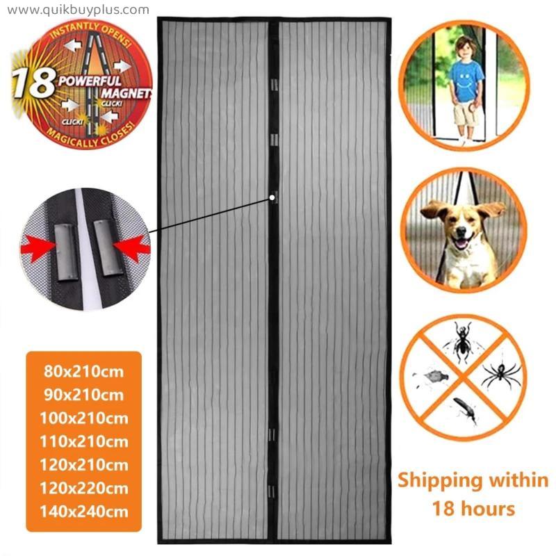 Hot Summer Magnetic Mosquito Net Door Anti Bug Fly Door Curtains Mesh Automatic Closing Door Screen Magic Mesh Easy Installation