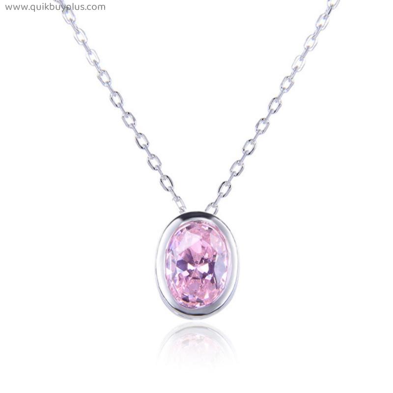 HuiSept Trendy Pendant Necklace for Women S925 Silver Jewelry with Zircon Gemstone Accessories Wedding Party Promise Bridal Gift