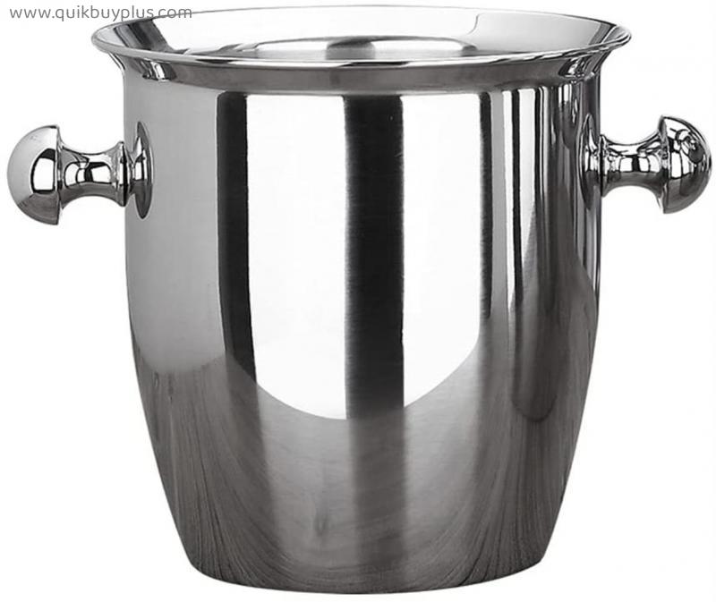 Ice Bucket 5L Large Capacity Stainless Steel Wine Ice Bucket With Handle For Large Party Party Champagne Beer Drink Kitchen Wine Set Wine Cabinet
