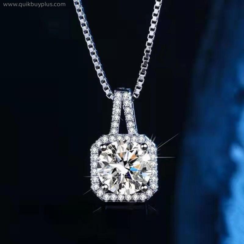 Ice Snowflake Zircon Blue Opal Pendant Fashion Opal Necklace Versatile Fire Opal Pendant Senior Wholesale Pendants and Necklaces