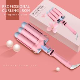 Ihongsen LCD Curling Iron Ceramic Modeling Tool Curling Iron Electric Hair Curler Roller Curling Wand Pink Egg Curls