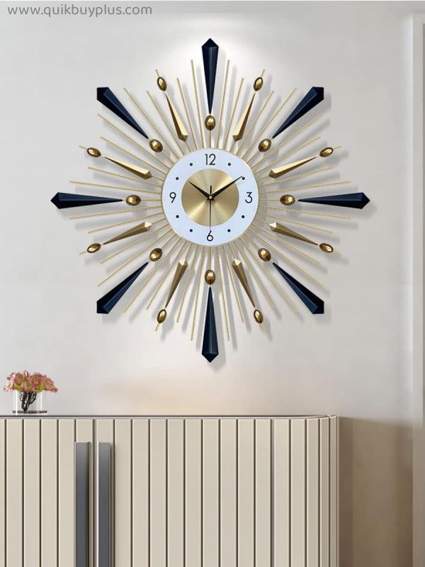 Inch Mid Century Modern Nordic Silent Art Decorative Wall Clock,Battery Operated Large Metal Wall Clocks for Living Room Decor
