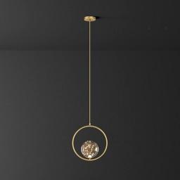 Interior Glass Pendent Lamp LED Dimmable Brass Chandelier Modern Bedroom Bedside Adjustable Ceiling Hanging Light Nordic Kitchen Dining Decor Suspended Lighting Fixture