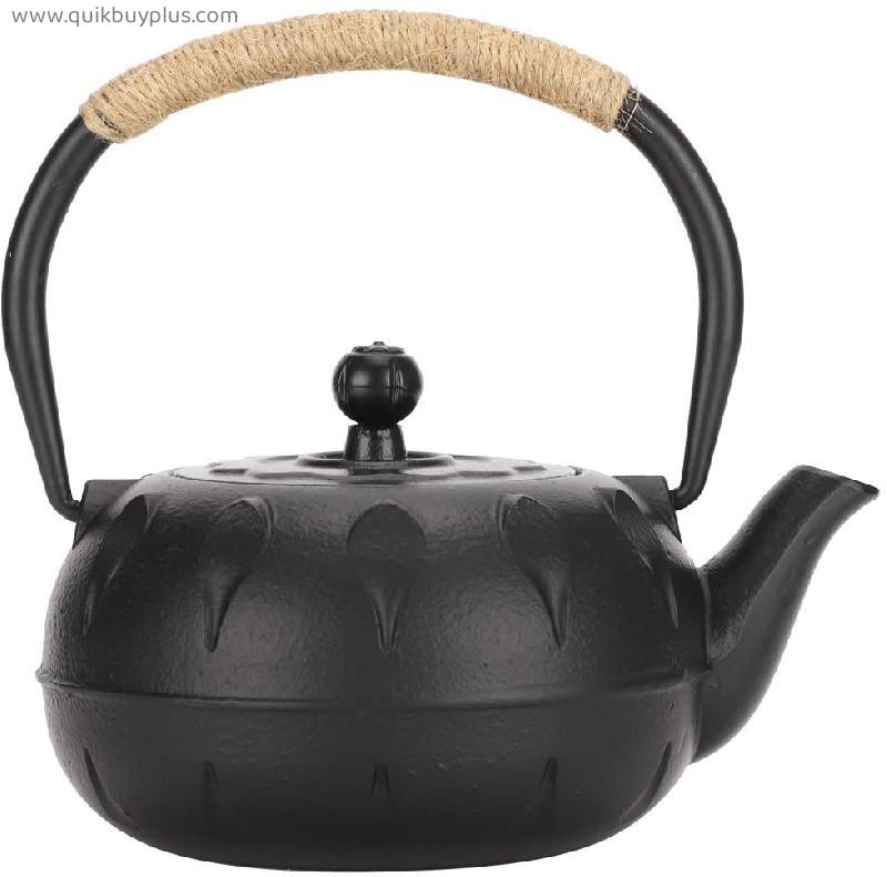 Iron Tea Boiler with Strainer,0.6L Cast Iron Teapot Kettle Vintage Imitating Japanese Style Uncoated Vintage Tea Ware Gift Decoration,Made of iron, wear‑resistant and corrosion‑resistant.