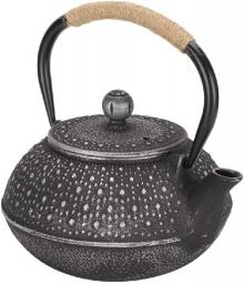 Iron Tea Boiler with Strainer,0.8L Cast Iron Teapot Kettle Imitating Japanese Style Uncoated Silver Tortoise Shell Pattern Gift Decoration,Made of iron, wear‑resistant.