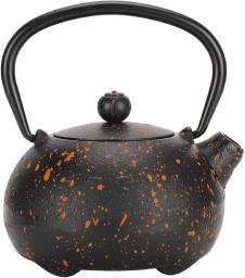 Iron Tea Boiler with Strainer,Cast Iron Teapot Kettle Imitating Japanese Style Uncoated Yellow Spot Gift Decoration 0.3L,Made of iron, wear‑resistant and corrosion‑resistant.