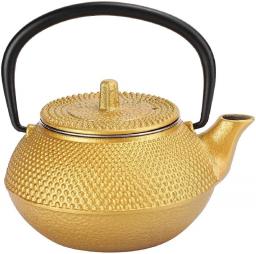 Iron Tea Boiler with Strainer,Tea Pot Iron Kettle 0.3L Home Decoration Crafts Collectibles Uncoated Gift Elegant Decor,Made of iron, wear‑resistant and corrosion‑resistant.
