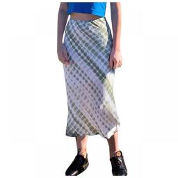 JAYCOSIN Women Skirts New Korean Version Of The High Waist Skirt Spring Summer Temperament Slim Print Mid-length A-line Skirt
