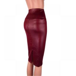 JAYCOSIN Womens Sexy Leather Skirt Lady High Waist Hip And Knee In The Skirt Sexy  Slit Hip Skirt Vintage Long Pencil Skirts