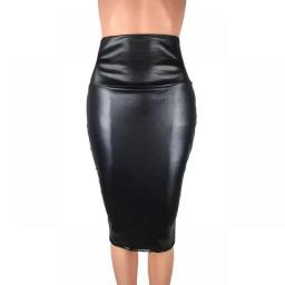 JAYCOSIN Womens Sexy Leather Skirt Lady High Waist Hip And Knee In The Skirt Sexy  Slit Hip Skirt Vintage Long Pencil Skirts
