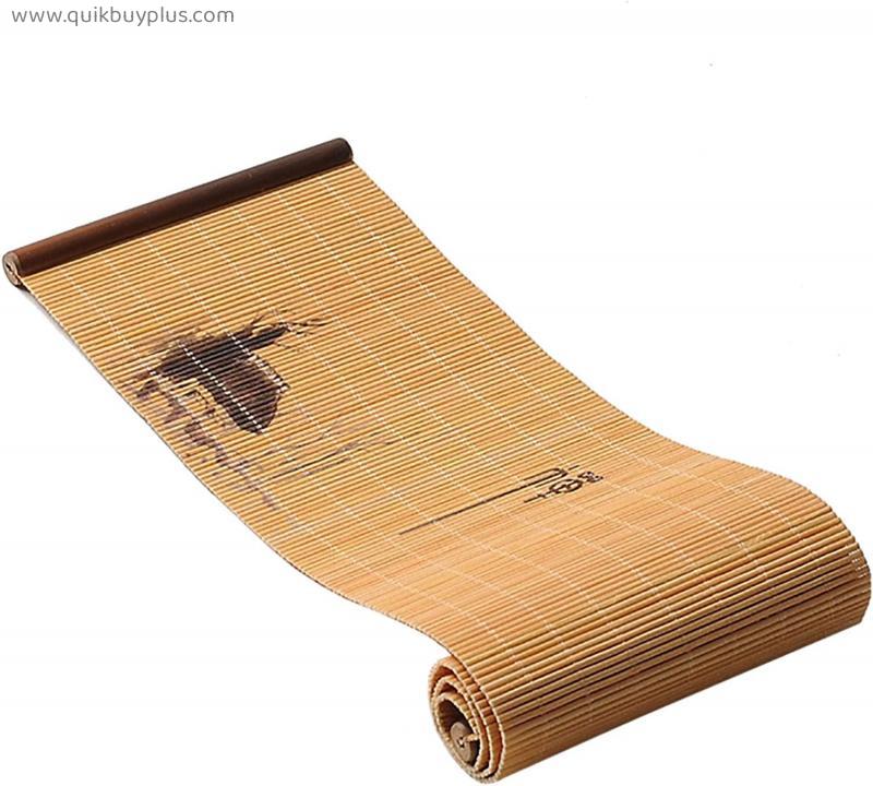 JH1 Japanese Style Printing Table Runner (natural Bamboo) - Tea Table Non-skid & Insulation Placemats Waterproof Table Cloth, Wipe Clean (Color : Style 3, Size : W3.9inch × L17.7inch)
