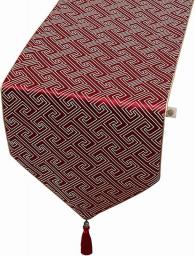 JH1 Wine Red Wedding Table Runner Modern Dining Table Cloth with Tassel, Double Layer Non-slip Placemats for Party Dinner, Washable (Size : 33×270cm/13×106in)