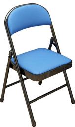 JHSLXD Folding Chair, Home Dining Chair Meeting Room Training Chair Black Office Chair Student Dormitory Backrest Chair Reading Chair Decoration Furniture 78CM,Blue