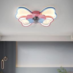 JRZTC Ceiling Fans Kids With Lights And Remote Control Pendant Lighting Ceiling Bright Dimmable Ceiling Light Bedroom Quiet Chandelier Ceiling Fan 3 Speed Adjustable Living Room Lounge