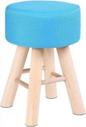 JYJZHX Solid Wood Footstool, Stylish Sofa Stool, Creative Dressing Stool, Modern Small Round Home, Blue