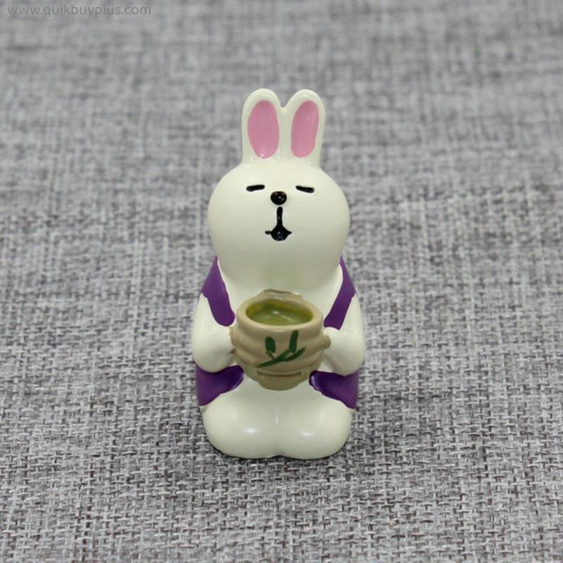 Japan Zakka Decole Cat Rabbit Miniature figurines statue Home Decoration Fairy Garden Resin craft toy Bonsai Ornaments