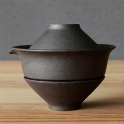Japanese Ceramic Teacup Tea Set Portable Travel Teaware Kung Fu 1 Pot + 2 Cups Home Office Water Mug Vintage Gaiwan Drinkware