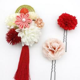 Japanese Ceremony Kimono Flower Hair Clips Hairpins Sets Women Headdress Quinceanera Wedding Hair Accessories