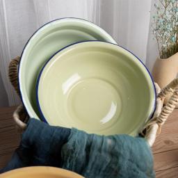 Japanese Enamel bowl household large ramen bowl rice bowl noodle soup bowl creative tableware set hat bowl