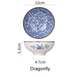 Japanese Style Ceramic Rice Bowl 8 color 4.7 inch Porcelain Soup Bowl Flower Line