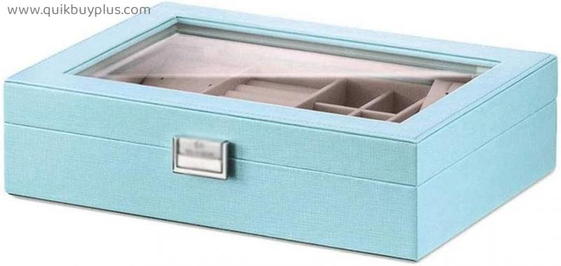 Jewelry Box - Wooden Jewelry Box with Lock Earrings Watch Storage Box (Color : D) (C)