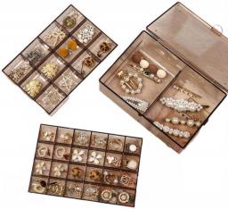 Jewelry Earrings Storage Box Storage Shelf Grid Large Capacity Ring Bracelet Organizer Box Dustproof Home Jewelry Box