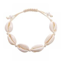 Jewelry Hand-knitted Beaded Shells Bracelet Women Shell Pearl Accessories Rope Bangles Adj Size Wristband