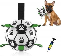 KALINCO Dog Soccer Ball with Grab Tabs, Interactive Dog Toys, Dog Water Toy, Tug of War Dog Toy, Herding Ball for Small & Medium Dogs