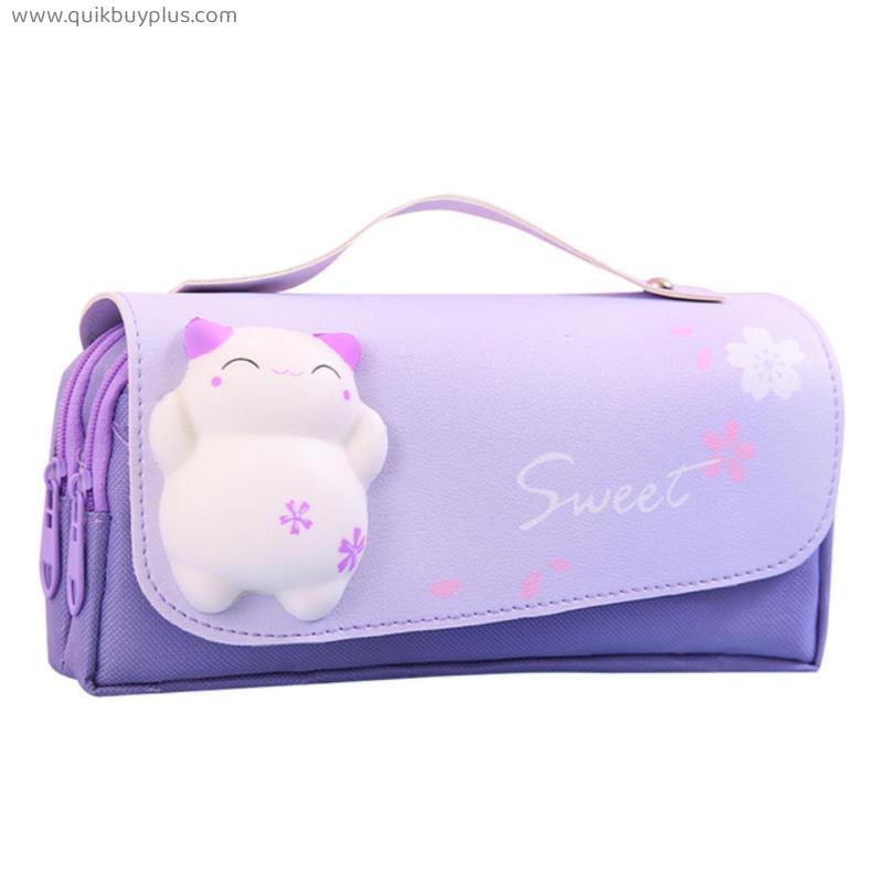 Kawaii Large Pencil Case Canvas Pencil Bag Stationery Storage Bags Cute Pencil Bag Girl Gift School Supplies School Stationery