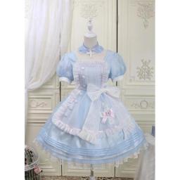 Kawaii Lolita Dress Sweetheart Rescue Team Princess Maid Cosplay Short Sleeve Daily Japanese Style Tea Party Dresses