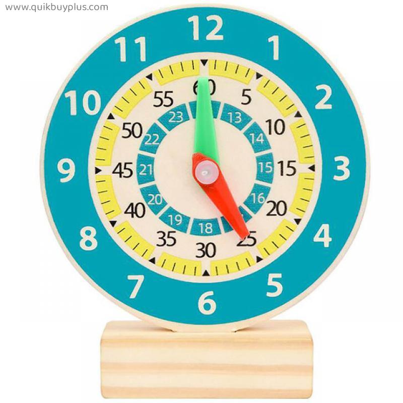 Kids Early Preschool Teaching Aids Montessori Wooden Clock For Children Toys With Hours Minutes Seconds Color Watches Games