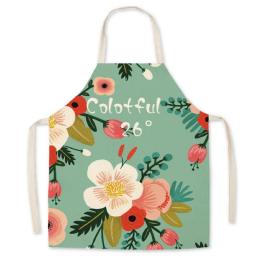 Kitchen Apron Leaves Sleeveless Cotton Linen Aprons for Woman Cooking Simplicity Household Cleaning Baking Accessories Delantal
