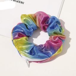 Korean Velvet Scrunchies Zipper Scrunchie Pack Elastic Hair Bands Solid Color Headbands With Zip Headwear Girls Hair Accessories