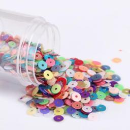 LC/4mm matte shine round grinding bead sheet/10grams Sequins PVC Flat for DIY Card Making Craft Color Collection