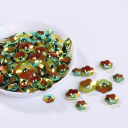 LC/Golden concave plum blossom sequins ornaments/10 grams Sequins PVC Flat for DIY Card Making Craft Color Collection