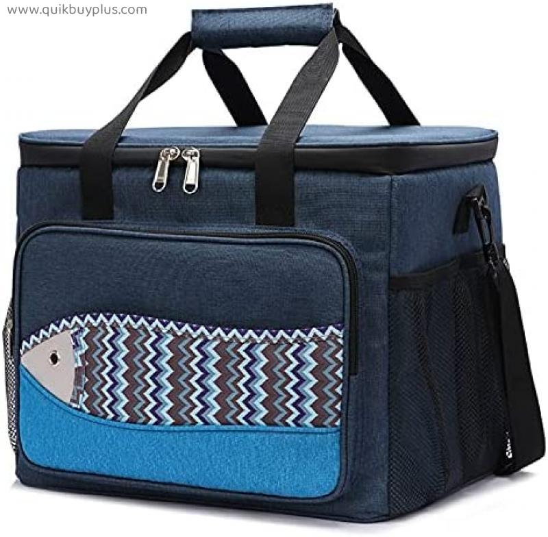 LIANYG Large Oxford Cooler Bags Thermal Insulation Package Picnic Portable Container Bags Refrigerator Food Insulated Bag Insulated Picnic Bag (Color : Small Blue)