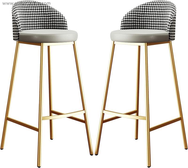 LIYANLCX Bar Stools Set of 2 Barstools with Back and Footrest Bar Height Faux PU Leather Stool Chairs for Kitchen Home Office Pub