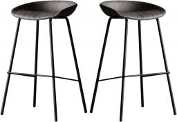 LIYANLCX Counter Height Bar Stools Backless PU Faux Leather Bar Stools With Black Metal Legs Armless Kitchen Stools, Set Of 2