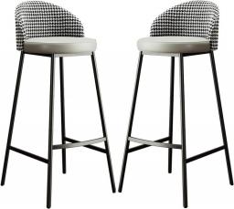 LIYANLCX Counter Height Barstools Set Of 2 PU Leather Kitchen Stools With Back For Kitchen Counter, Upholstered Metal Bar Stools