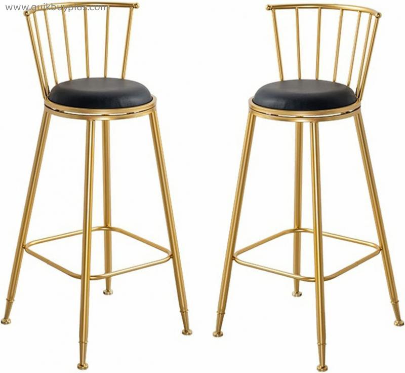 LIYANLCX PU Bar Stools Set of 2 Leather Kitchen Breakfast Bar Chairs with Back for Home,Pub,Kitchen,Coffee Cub