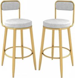 LIYANLCX Set Of 2 Counter Stool Chair With Gold Metal Legs Bar Stools For Bar, Kitchen, Dining Room, Living Room And Bistro Pub