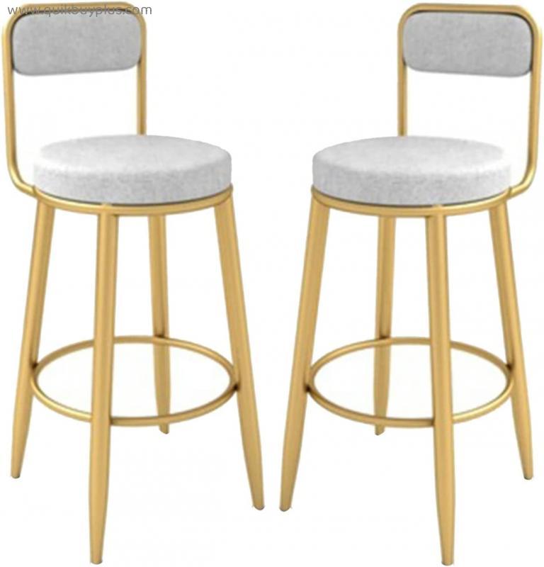 LIYANLCX Set of 2 Counter Stool Chair with Gold Metal Legs Bar Stools for Bar, Kitchen, Dining Room, Living Room and Bistro Pub