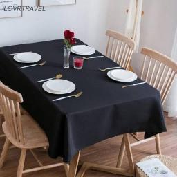 LOVRTRAVEL Solid Rectangular Tablecloth Black Camp Hotel Wedding Party Square Tablecloths Dining Table and Coffee Table Cover