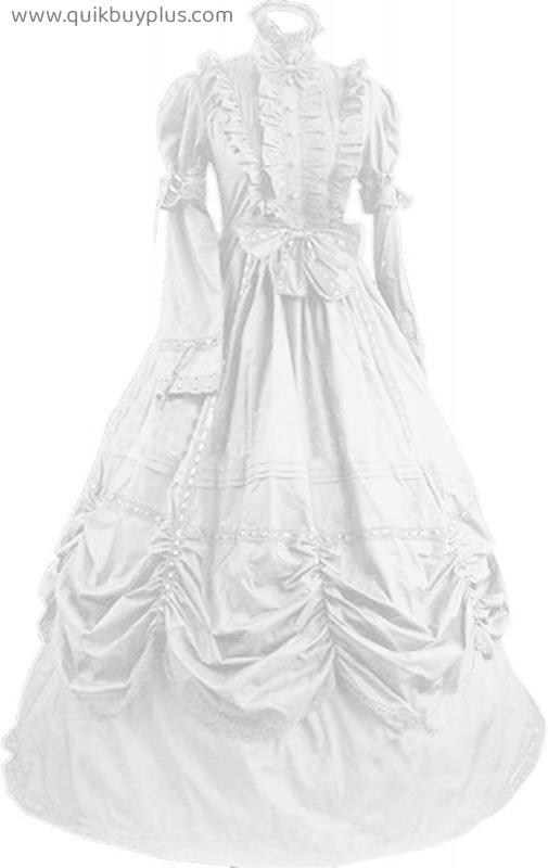 LY-VV Women's Gothic Lolita Dress Stand Collar Bowknot Victorian Dress Costume
