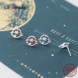 La Monada Stud Earrings For Women Silver 925 Minimalist Star Planet Fine Women Earrings In Jewelry Stud Earrings 925 Silver